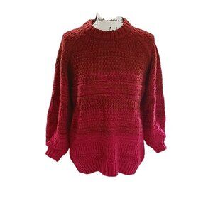 Isabel Maternity Sweater Womens Size S Red Knit Pullover Long Sleeve Textured